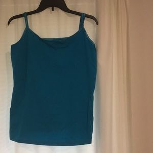 Blue Satin Trimmed Camisole